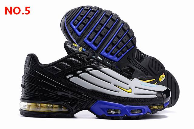 Nike Air Max Plus 3 Leather Mens Shoes Black Grey Blue Yellow;